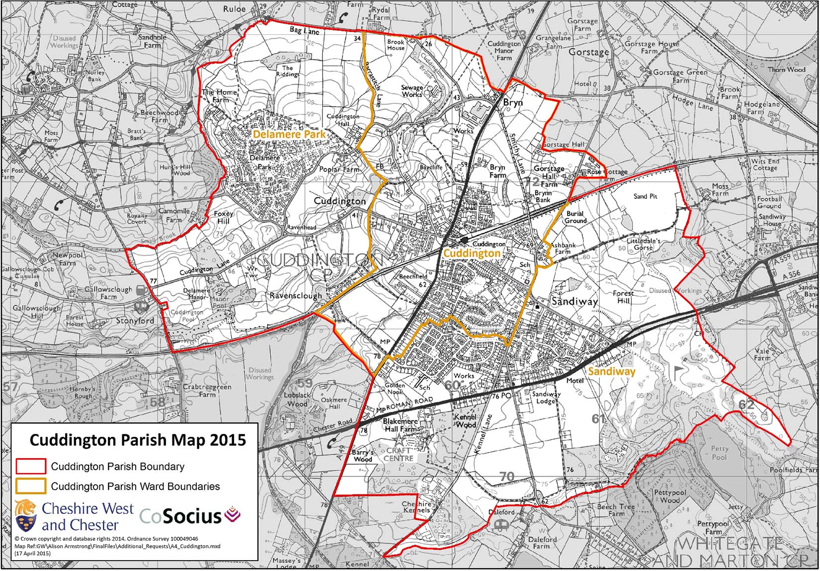 cuddington ward boundary map 2015